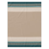 Griechischer Schlüssel - Meander - Taupe und Green Tischdecke (Vorderseite)