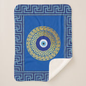 Griechischer Schlüssel mit böser Schutzdecke Sherpadecke (Vorderseite)