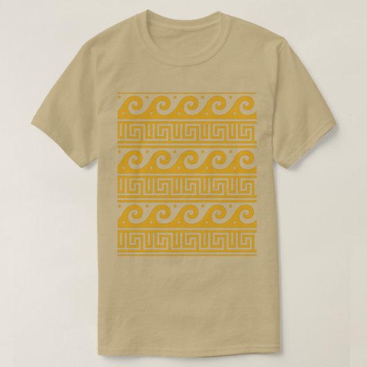 Griechischer Schlüssel mit Waves Gold T-Shirt (Design vorne)