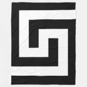 Griechischer Schlüssel Moderner Schwarz-weißer Akz Fleecedecke (Vorderseite)