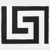 Griechischer Schlüssel Moderner Schwarz-weißer Akz Fleecedecke (Vorderseite (Horizontal))