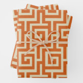 Griechischer Schlüssel Orange Geschenkpapier Set (Beispiel)