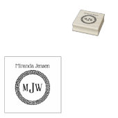 griechischer Schlüssel S 3 Initial + Name Monogram Gummistempel (Stempel)