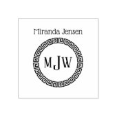 griechischer Schlüssel S 3 Initial + Name Monogram Gummistempel (Prägung)
