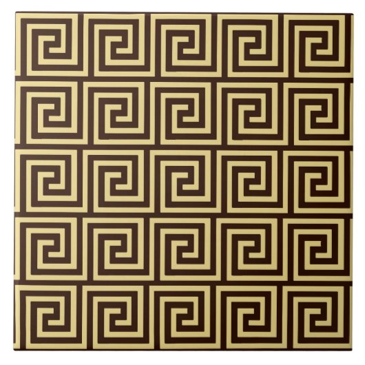 Griechischer Schlüssel, schokoladenbraun und braun Fliese (Vorderseite)