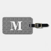 Griechischer Schlüssel, Schwarzweiss Gepäckanhänger (Vorderseite horizontal)