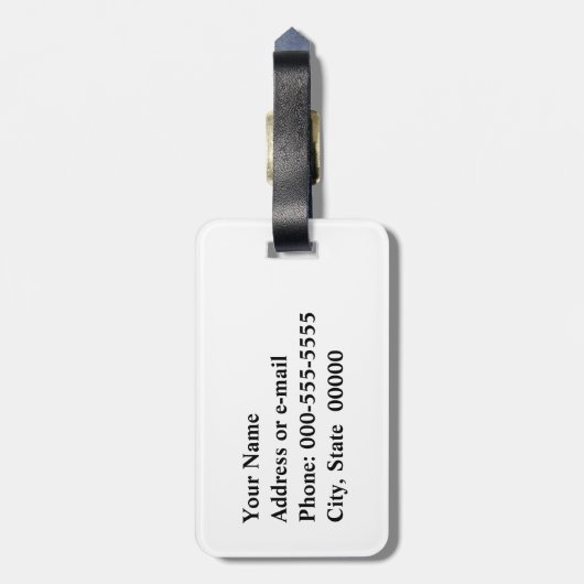 Griechischer Schlüssel, Schwarzweiss Gepäckanhänger (Rückseite vertikal)