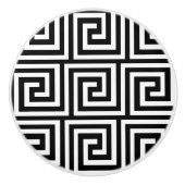 Griechischer Schlüssel, Schwarzweiss Keramikknauf (Vorderseite)