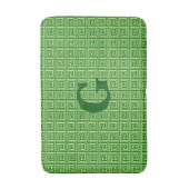 griechischer Schlüssel, smaragdgrün und Limon Badematte (Vorderseite Vertikal)