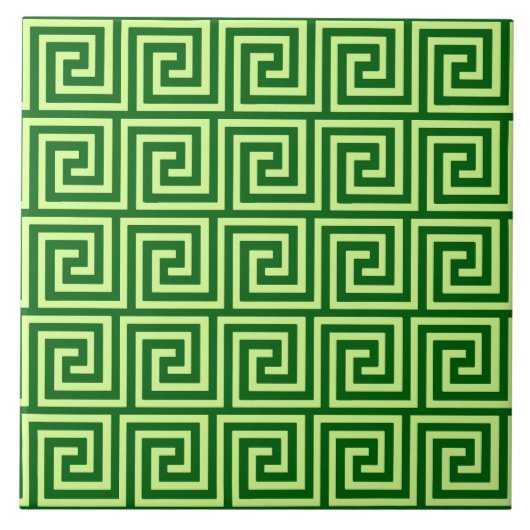 Griechischer Schlüssel, Smaragdgrün und Limon Fliese (Vorderseite)