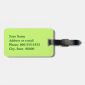 griechischer Schlüssel, smaragdgrün und Limon Gepäckanhänger (Rückseite horizontal)