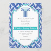 Griechischer Schlüssel und Aqua, blaue Spalte grie