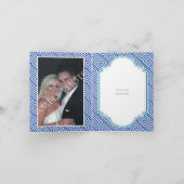 Griechischer Schlüssel und Aqua Blue Säule Hochzei Dankeskarte (Innenseite)