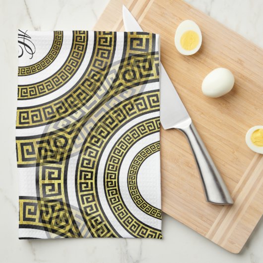 Griechischer Schlüsselanhänger für geometrische Sy Geschirrtuch (Viertel Falte)