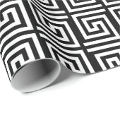 Griechischer Schlüsselentwurf des schwarzen u. Geschenkpapier (Rolleneckpunkt)