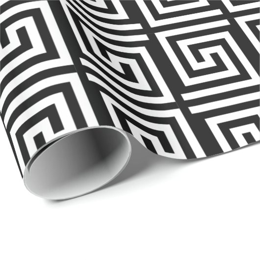 Griechischer Schlüsselentwurf des schwarzen u. Geschenkpapier (Rolleneckpunkt)