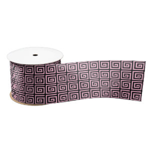 Griechischer Schlüsselentwurf - Rosa und Schwarze Satinband