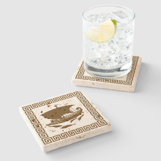 Griechischer Schlüsselentwurf Steinuntersetzer (Seitenansicht)