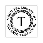 Griechischer Schlüsselrahmen "S" Bibliotheksname Permastempel (Design)