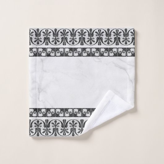 Griechischer schwarzer Marmor Badhandtuch Set (Waschlappen)