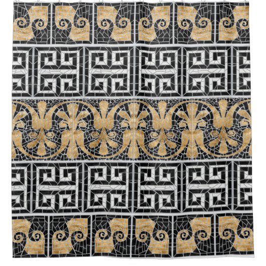 Griechischer schwarzer Marmor Duschvorhang (Vorderseite)