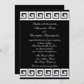 Griechischer Schwarzweiss-Schlüssel Einladung (Vorne/Hinten)