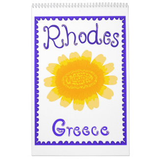 Griechischer Sommer-Szenen- und Muster-Kalender Kalender