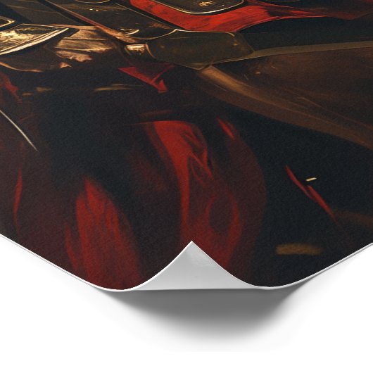 Griechischer Spartanischer Krieg Stehend vor dem B Poster (Ecke)