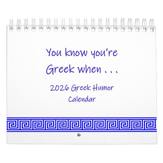 griechischer Spaß-Kalender 2026 Kalender (Titelbild)