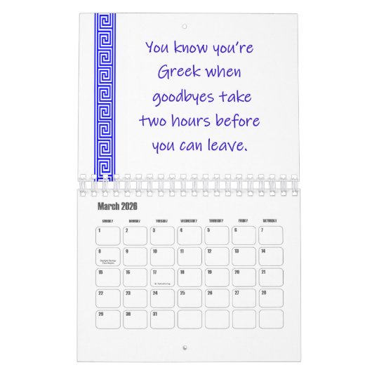 griechischer Spaß-Kalender 2026 Kalender (Mär 2026)