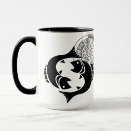 Griechischer Stil Fische mit Fisch Zodiac Chart Tasse