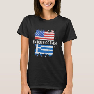 Griechischer Stolz Ich bin beide Amerika Griechisc T-Shirt
