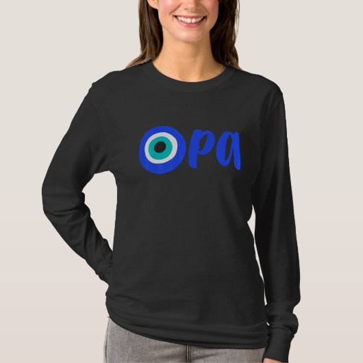 Griechischer Stolz OPA Evil Eye Hellas Griechenlan T-Shirt (Vorderseite)