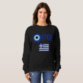 Griechischer Stolz Opa Griechische Flagge Hellas G Sweatshirt (Vorne ganz)