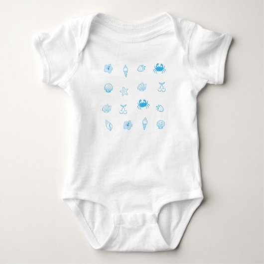Griechischer Strand Minimalist Baby Strampler (Vorderseite)