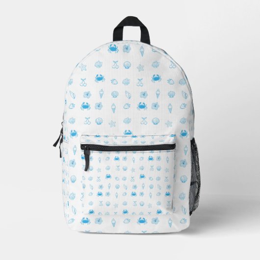 Griechischer Strand Minimalist Bedruckter Rucksack (Vorderseite)