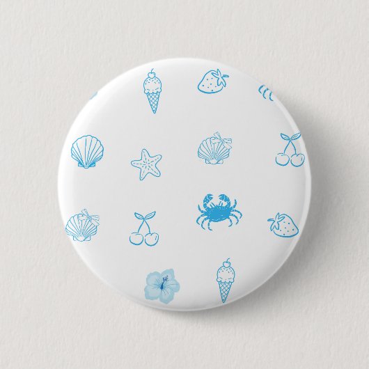 Griechischer Strand Minimalist Button (Vorderseite)