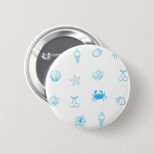 Griechischer Strand Minimalist Button (Vorne & Hinten)