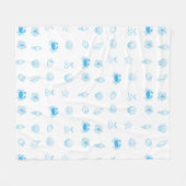 Griechischer Strand Minimalist Fleecedecke (Vorderseite (Horizontal))