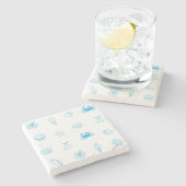 Griechischer Strand Minimalist Steinuntersetzer (Seitenansicht)