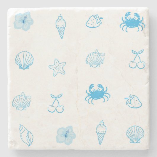 Griechischer Strand Minimalist Steinuntersetzer (Vorderseite)