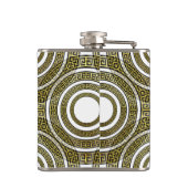 Griechischer TastenMeander in geometrischer Symmet Flachmann (Rückseite)