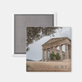 Griechischer Tempel in Segesta, Sizilien Magnet (Vorderseite/Rückseite)