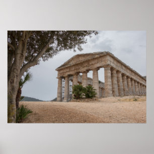 Griechischer Tempel in Segesta, Sizilien Poster