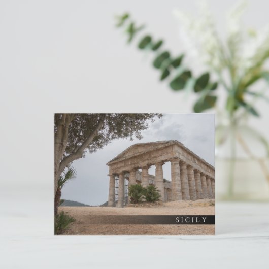 Griechischer Tempel in Segesta, Sizilien Postkarte (Stehend Vorderseite)