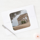 Griechischer Tempel in Segesta, Sizilien Quadratischer Aufkleber (Umschlag)