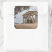 Griechischer Tempel in Segesta, Sizilien Quadratischer Aufkleber (Tasche)