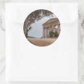 Griechischer Tempel in Segesta, Sizilien Runder Aufkleber (Tasche)