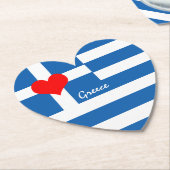 Griechischer Untersetzer, Rotes Herz, Hochzeit / G Untersetzer (angewinkelt)