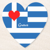 Griechischer Untersetzer, Rotes Herz, Hochzeit / G Untersetzer (Vorderseite)
